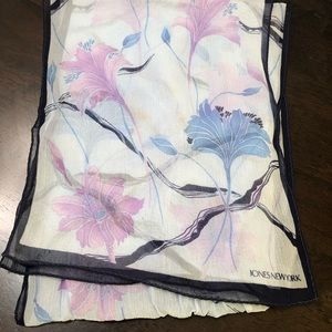 Jones New York small silk printed scarf